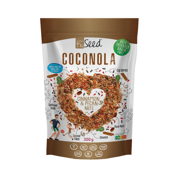 COCONOLA -Cinnamon & Pecan Nuts 300g | NutriSeed | – Nutriseed